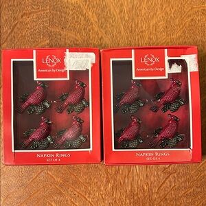 Lenox Cardinal Napkin Rings in Red and Black
